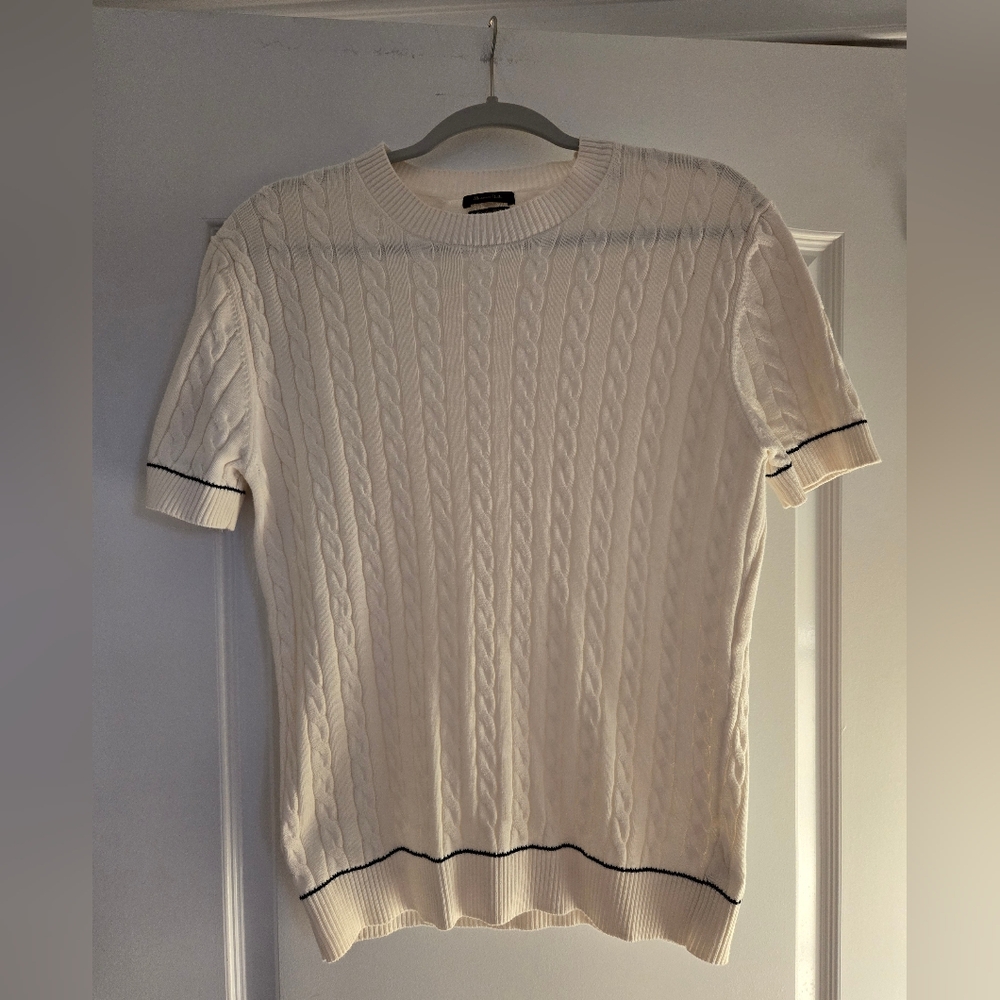 Massimo Dutti Contrast Cable-Knit Sweater
